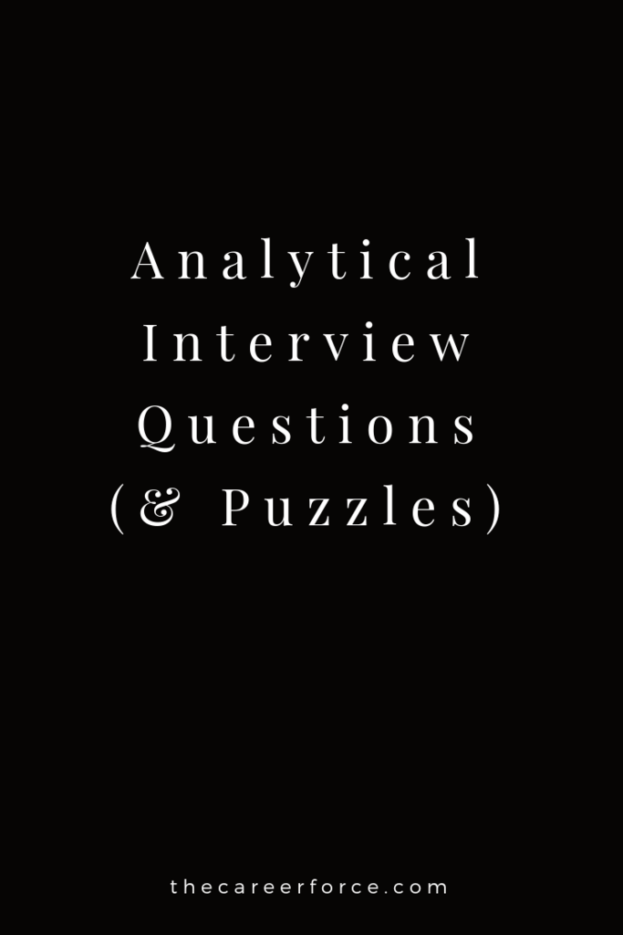 Analytics Interview Questions Puzzles Analytics interview questions puzzles